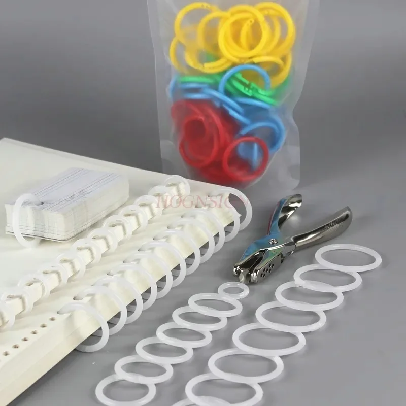 

50pcs Loose leaf folder ring, colored loose leaf ring, binding ring, manual account deduction ring, card, free circle