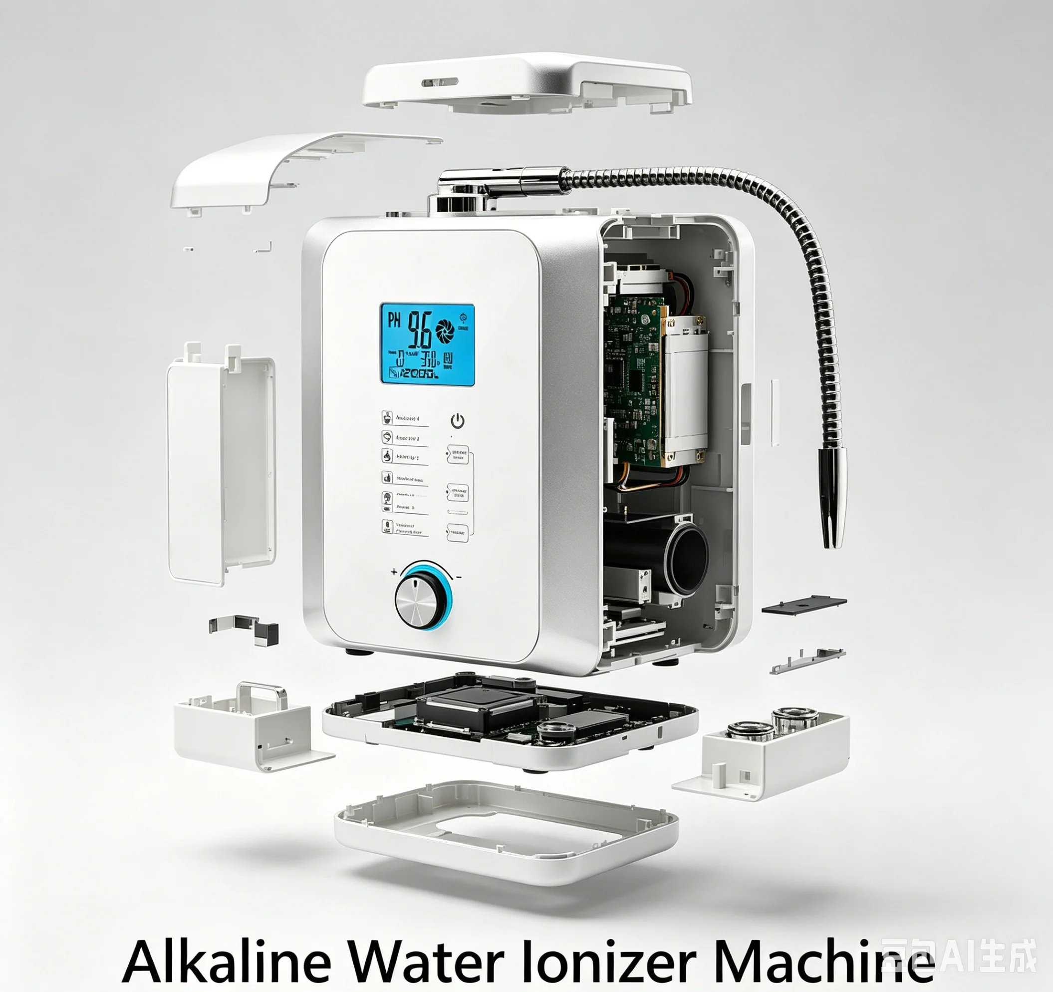 Self-Cleaning Alkaline Water Ionizer Purifier 7 Water Levels Easy Installation