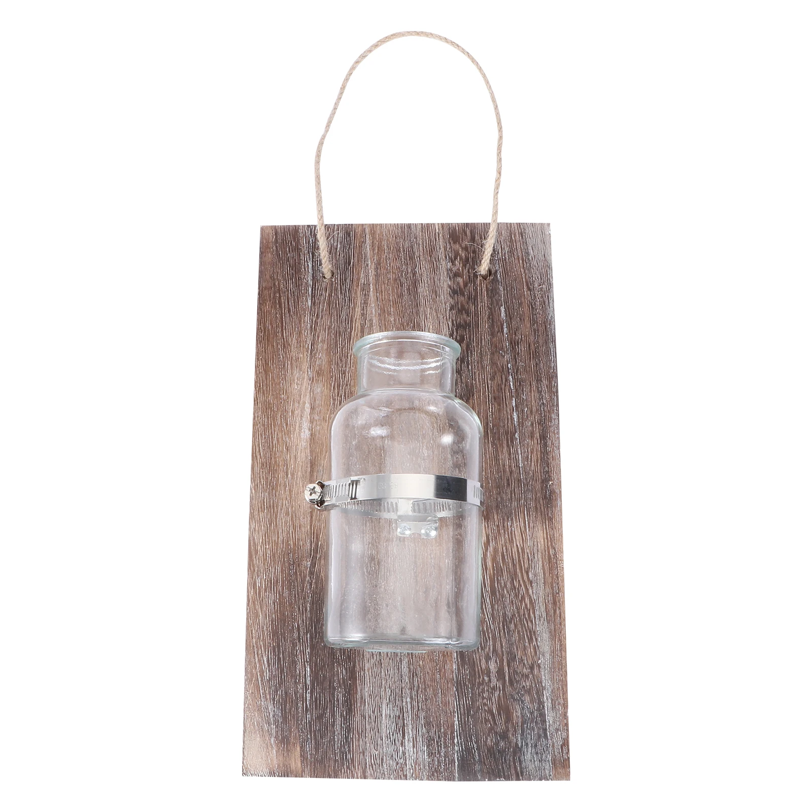 

Creative White Hanging Vase Wall Mounted Flower Pot Wooden Glass Modern Home Decor Small Wall Planter Bedroom Office