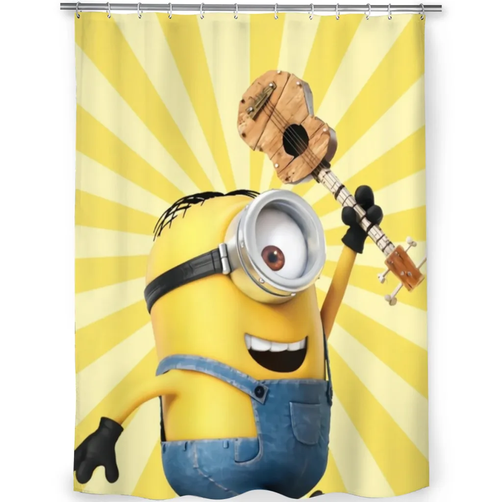 M-Minions Shower Curtains Waterproof For Bathroom Mildew-proof partition curtain With Hook