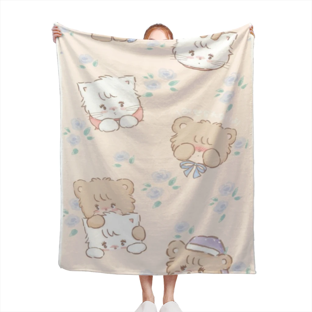 

Japan Kawaii Cartoon Mikko Blanket Sofa Bedroom Bed Home Office Nap Blanket Car Travel Picnic Blankets Gift