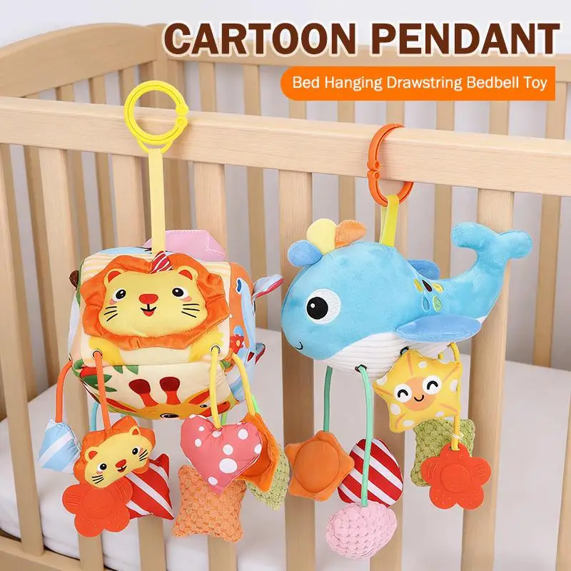 Baby Crib Hanging Toy Pull String Rattle Bed Activity Sensory Developmental Newborn Playtime Gift