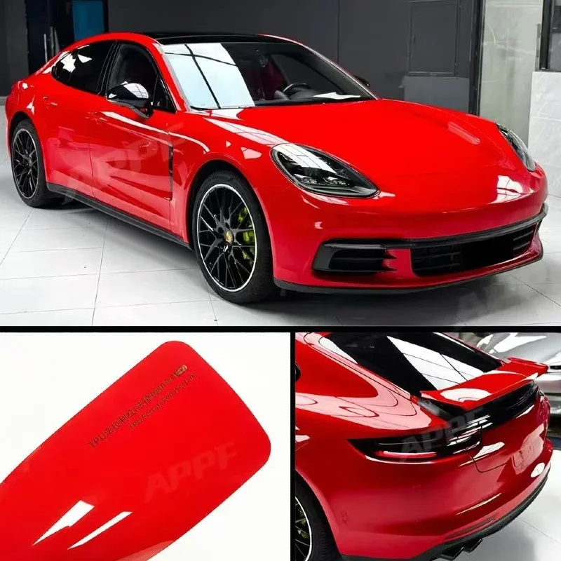 

Виниловая пленка Ferrari Red TPU PPF Diamond Gloss с эффектом самовосстановления и изменения цвета, защитная пленка для автомобиля, рулон, бесплатная доставка, горячая распродажа