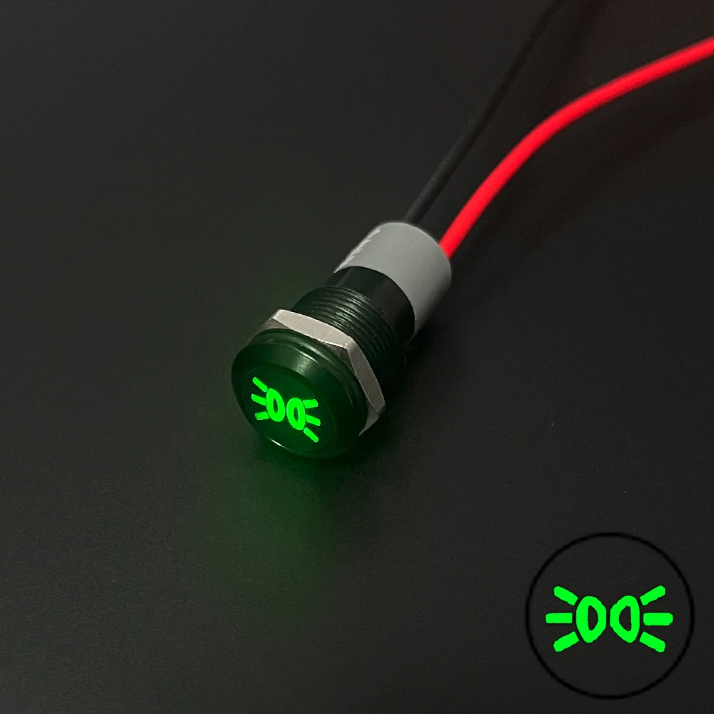 8/12/14MM Metallanzeige Licht Auto Motorrad Wasserdichte LED Pilot Signal Lampe Panel Warnung 12V 24V Anpassung
