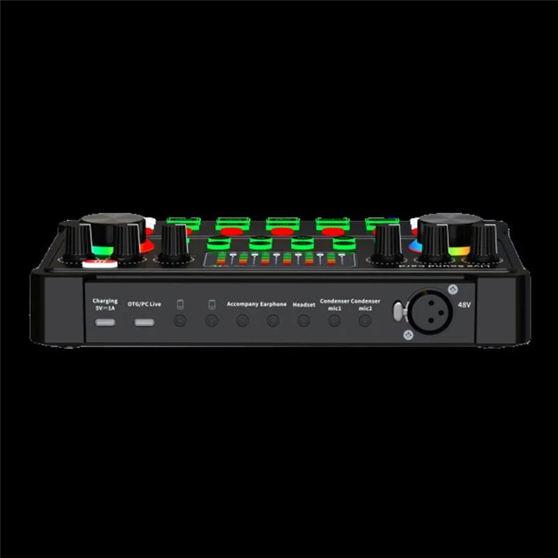 

-A61K M3 RGB LED Wireless Bluetooth Compatible External Mixer Sound Card Noise Reduction For Live Streaming Singing Recording