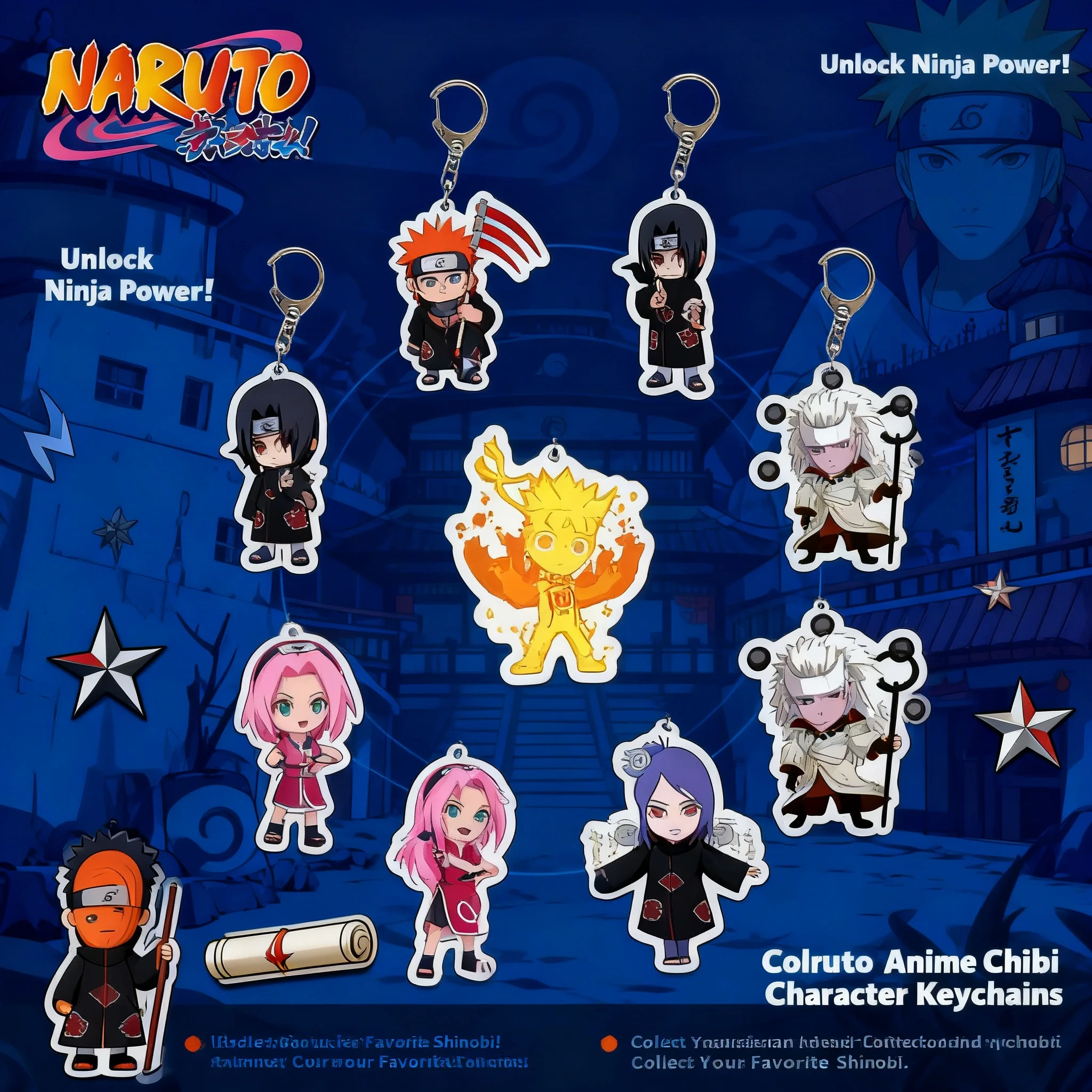 

Anime Naruto Akatsuki Pain Acrylic Transparent Pendant Keychain Naruto Sasuke Keychain Hanging Ornament