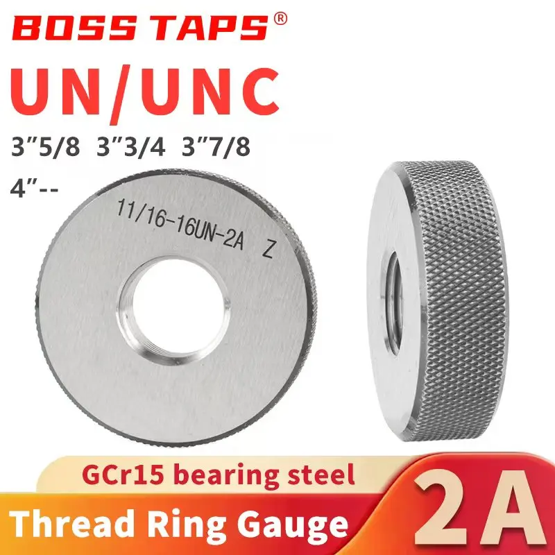 

BOSS TAPS 1SET(1*GO+1*NOGO) 2A 3''5/8 3''3/4 3''7/8 4''-- UN/UNC American Standard Fine Thread Ring Gauge Measure Tool