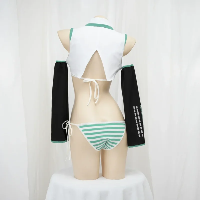 

ZA01 Anime Game Bikini Set Shirt Top Cosplay Costume Women Unerwear Hollow See Through Nightwear Role Play Outfits Cute GirlZa0@