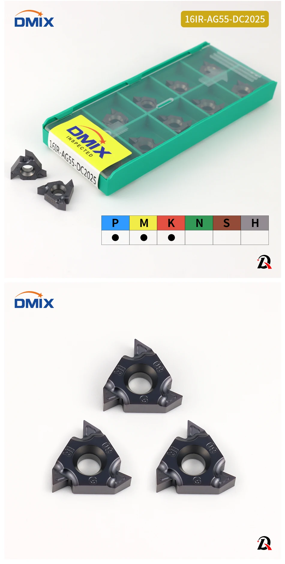 DMIX HSMT-Serie Gewindefräser Schaft CNC-Nutenfräser Einfachzahnfräser Schaft 16IR 22IR – Detail 5