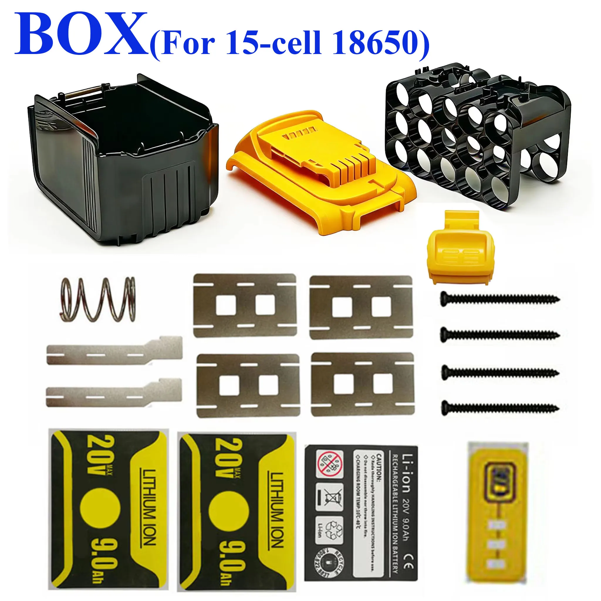 15X18650 Packs Box For DeWalt 20V Lithium Ion Battery Plastic Case For XR 18V DCB183 DCB203 DCB204 DCB200 DCB206 Shell Housing