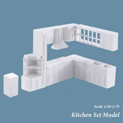 2 Sets Miniature Scale 1:50 1:75 Kitchen Cupboard Set Model ABS Indoor Furniture Toys For Diy Dollhouse Scene Materials Diorama