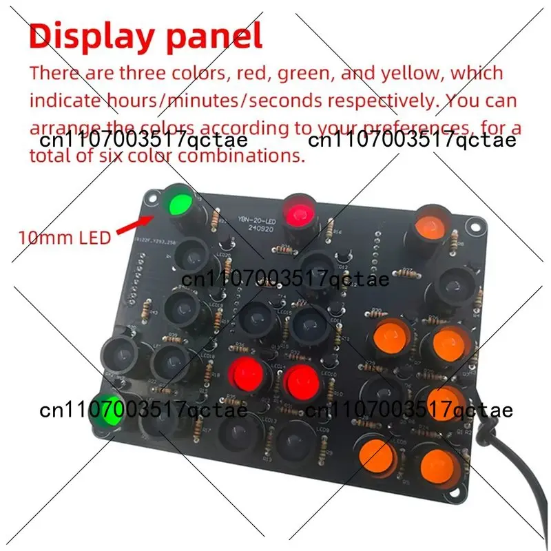 4-Digit Binary LED Clock DIY Soldering Practice Kit Desktop Alarm Clock Electronic Learning