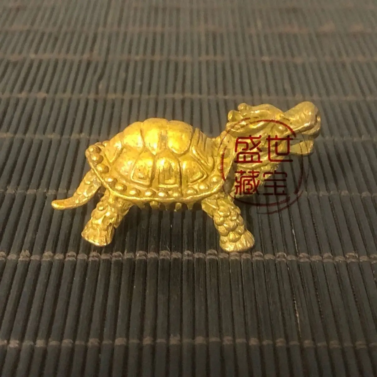 old goods pure copper solid dragon turtle ornament pendant small copper ware town house lucky Nafu feng shui ornament ornament