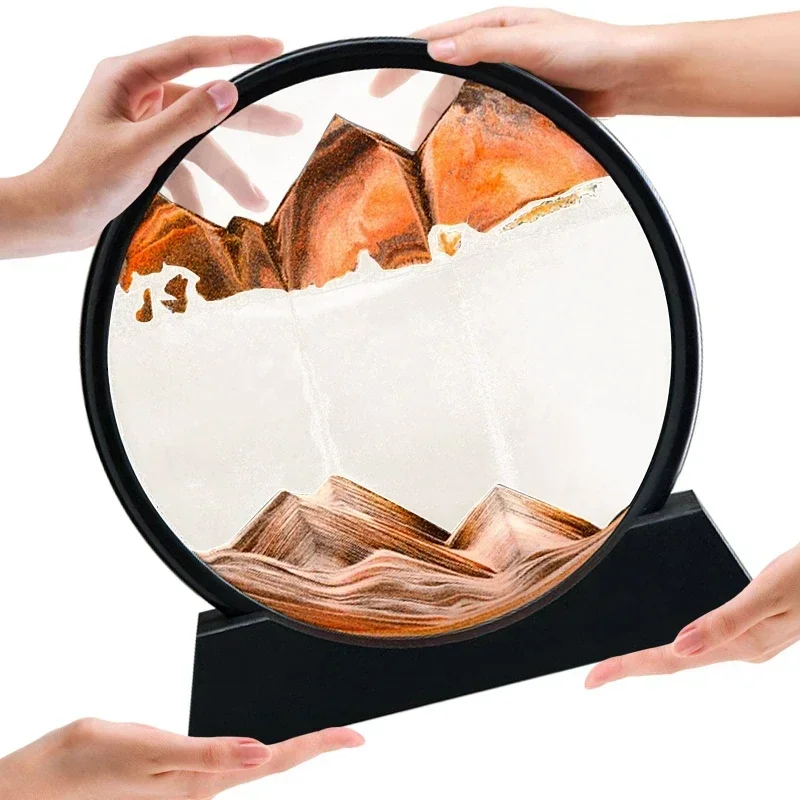 3D Sand Painting Art Hourglass, Mountain View, Sports Display, Mobile Sand Table, Office, Living Room, Home Decoration, 12 Inch