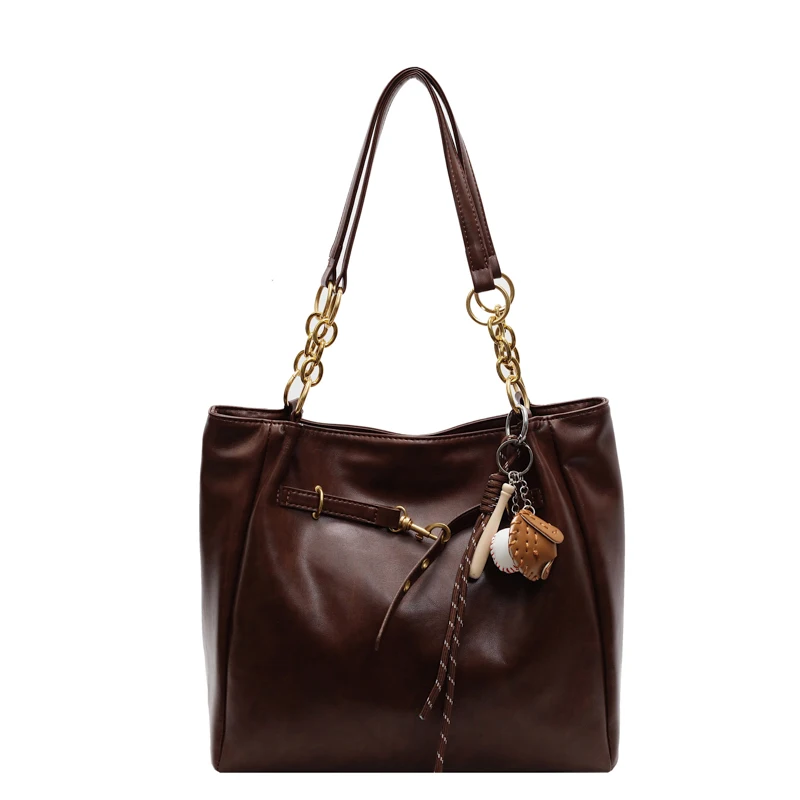 

Сумка на плечо для женщин с внутренним карманом, сумка-тоут из искусственной кожи, однотонная сумка подмышку, большая вместимость для работы и путешествий