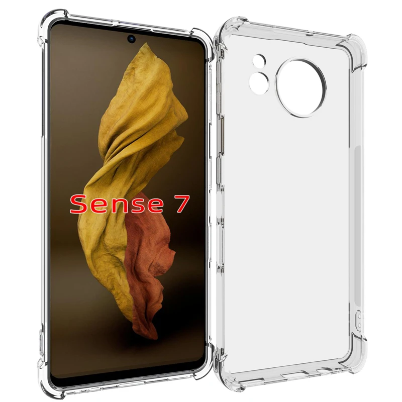 Для Sharp Aquos Sense 7 Sense7 чехол на воздушной подушке противоударная подушка безопасности силиконовая прозрачная задняя крышка из ТПУ для Sharp Aquos Sense7 SH-53C Для Sharp Aquos Sense 7 Sense7 чехол на воздушной подушке противоударная подушка безопасности силиконовая прозрачная задняя крышка из ТПУ для Sharp Aquos Sense7 SH-53C
