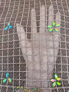 Africká gipúrová krajková látka s vysokou kvalitou, 5 yardů, nigerijská francouzská síťovaná krajka s kamínky nebo na svatební šaty TP1217 10 nejlepší prodej tradiční nigerijská svatební látka - №10