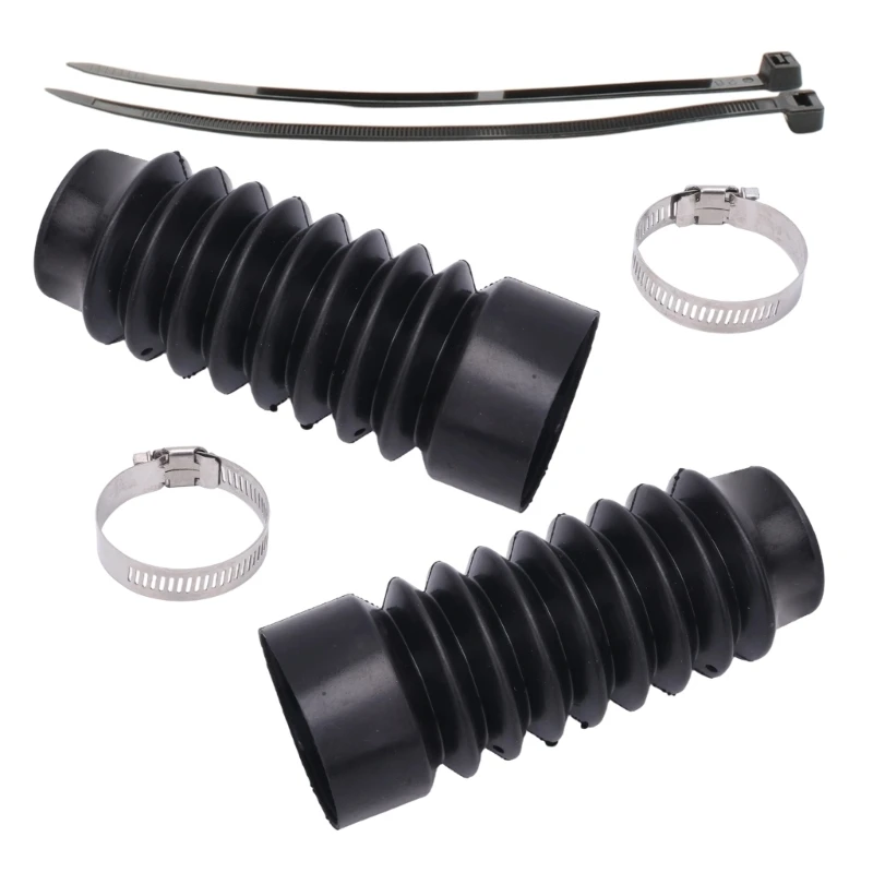 M76E Black Rubber Front Suspension Gaiters for CMX500 and CM300, Bellows-Style Motorcycle Fork Covers Supplied as 1 Full Set for