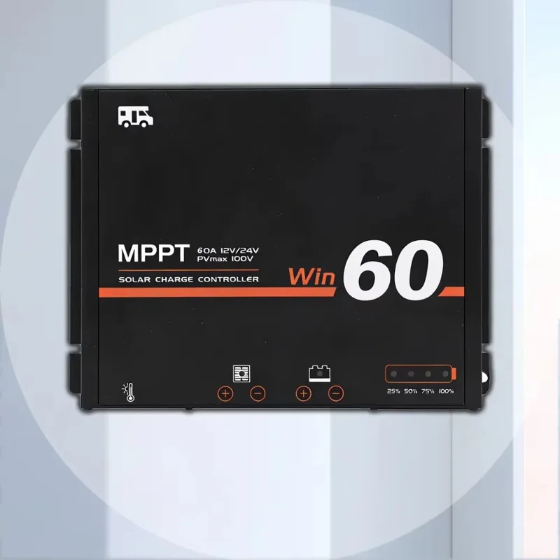 12V 24V 60A MPPT Solar Charge Controller IP54 Protection Bluetooth RV Caravan Lithium-Compatible 800W/1600W for  Win60100-K