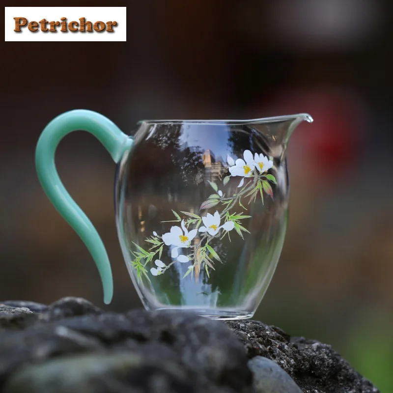 

240 мл стеклянная ласточка, зеленая ручка, кувшин для чая, разделитель ча-ча-хай, диспенсер для чая, чашка правосудия, ярмарка, кружка, чайная посуда, подарочные аксессуары