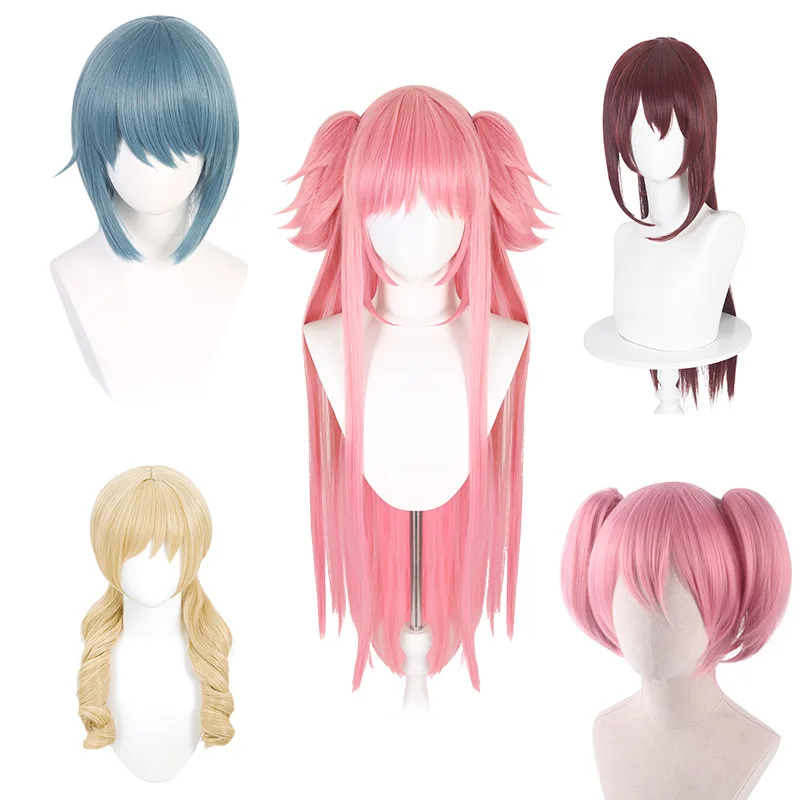 

Synthetic Magical Girl-Inspired Wig Kyoko-Sakurai Short/Long Style, Mami-Tomoe, Homura-Akemi, Sayaka-Model for Cosplay Party