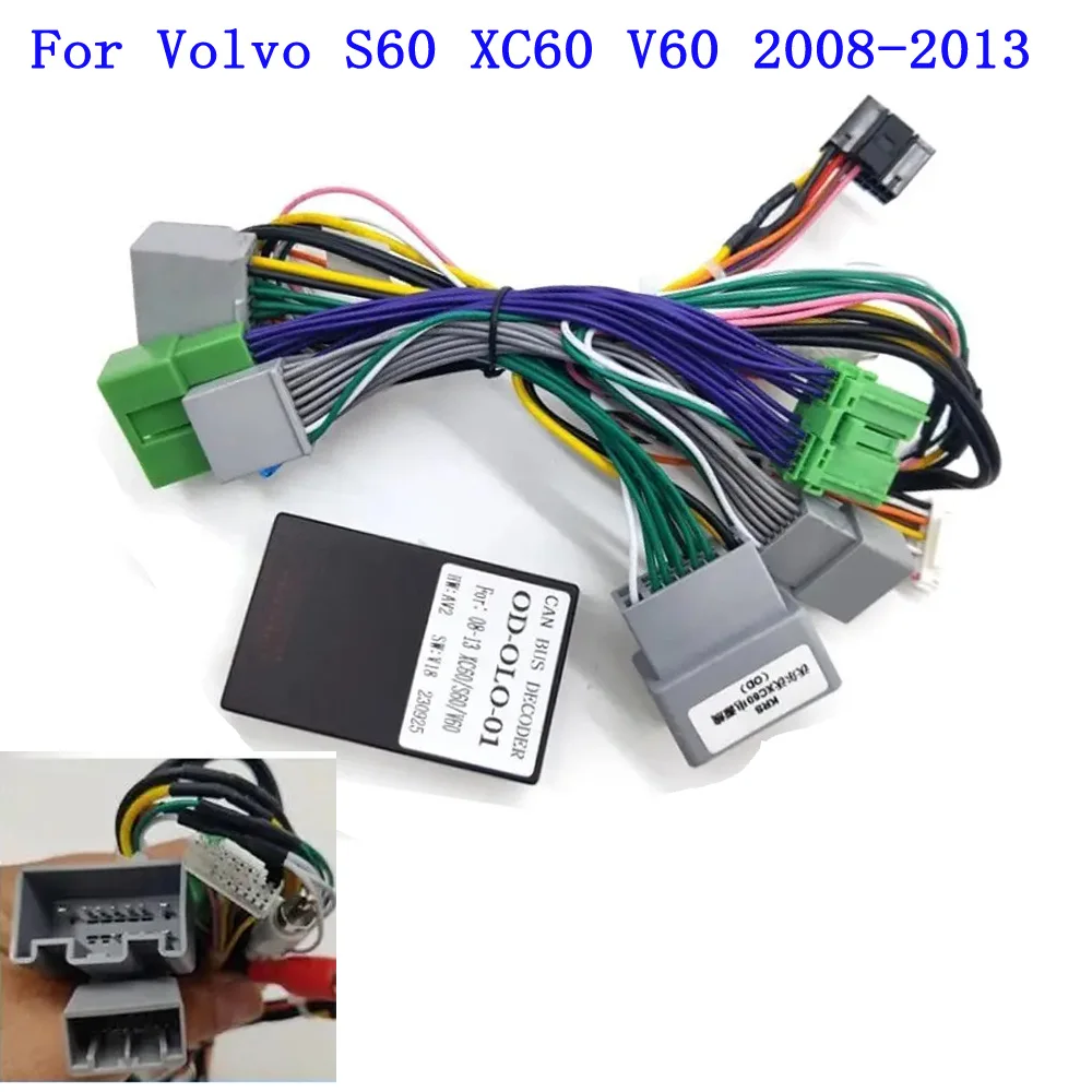 Car 16pin Wiring Harness Adapter Canbus Box Decoder For Volvo XC60 S60 V60 2011-2014  Android Radio Power Cord Cable Adapter