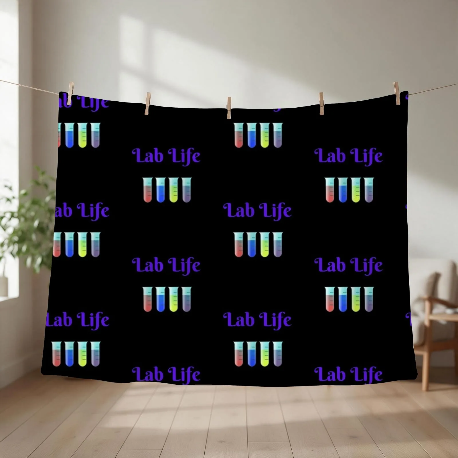 New Lab Life Throw Blanket couch cozy soft plush fuzzy picnic outdoor blanket