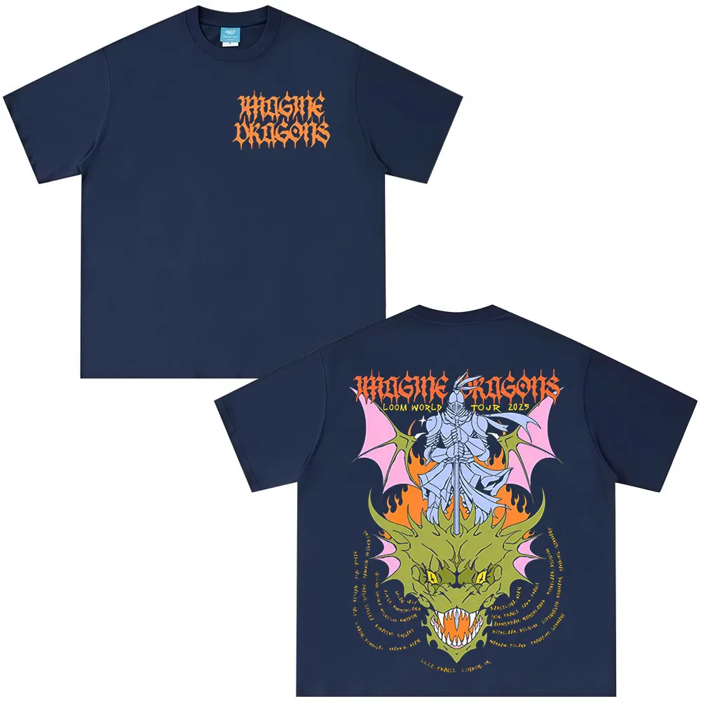 Imagine Dragons Band Loom World Tour 2025 T Shirt Men Women Clothing Rock Punk Gothic T-shirt Casual Cotton Oversized T-shirts