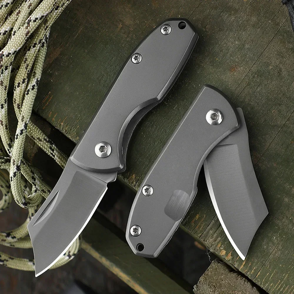 Portable Folding Pocket Knife Stainless Steel Blade Travel Cutting Tool Keychain Pendant Holiday Gift