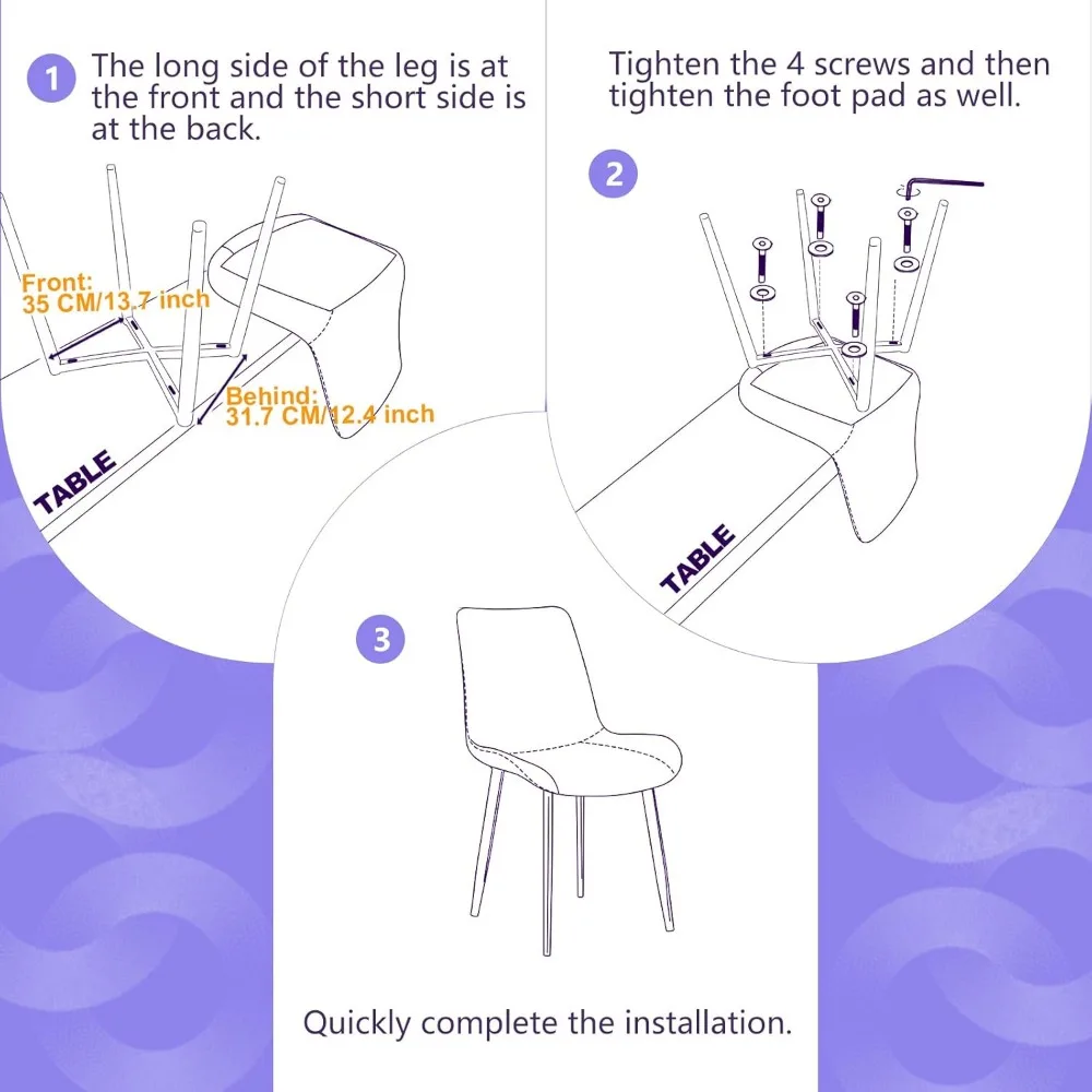 كراسي تناول الطعام باللون الأسود، كرسي مطبخ حديث منجد من الجلد الصناعي في منتصف القرن، كراسي مريحة لغرفة الطعام بإطار معدني #6