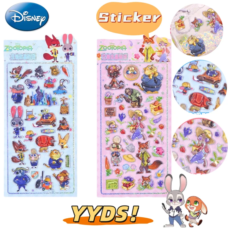 

Новые 3D-наклейки с тиснением кристалла Диснея Джуди Ника, 3D-наклейки с граффити «сделай сам», каваи для мальчиков и девочек, оптовая продажа игрушек в подарок