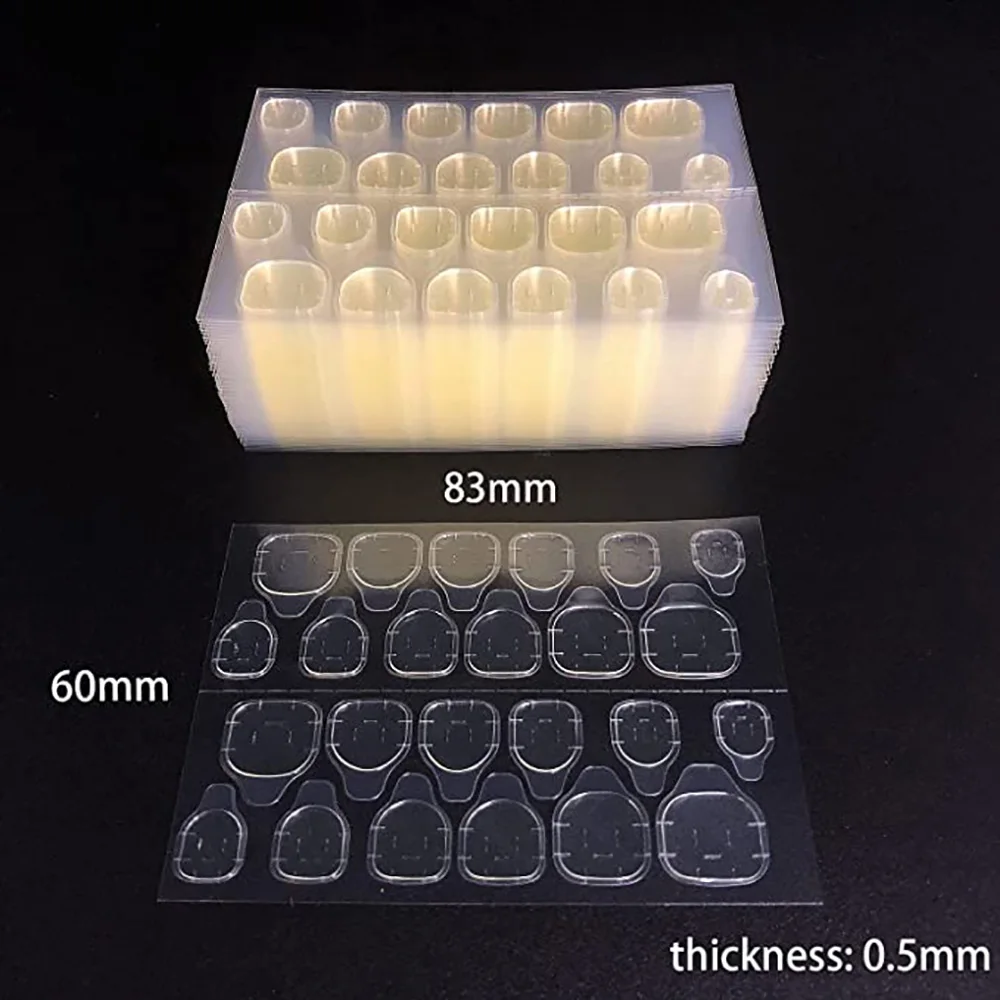 ملصق لاصق للأظافر مزدوج الجانب، علامات تبويب لاصقة للأظافر المزيفة، غراء جيلي للأظافر مقاوم للماء وجيد التهوية