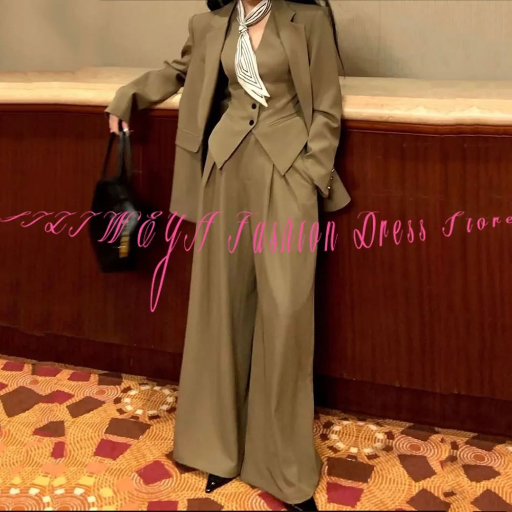 Elegant Office Lady Business Suits Set Blazers 2026 Spring New Women 3 Pieces Jacket Vest Pants Smart Casual Conjuntos Femininos