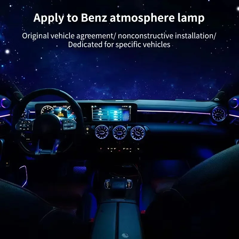 

For Mercedes-Benz A-class W177 CLA C118 Car Interior Strip Light 64 colors LED Ambient Lights Perfect Atmosphere Light