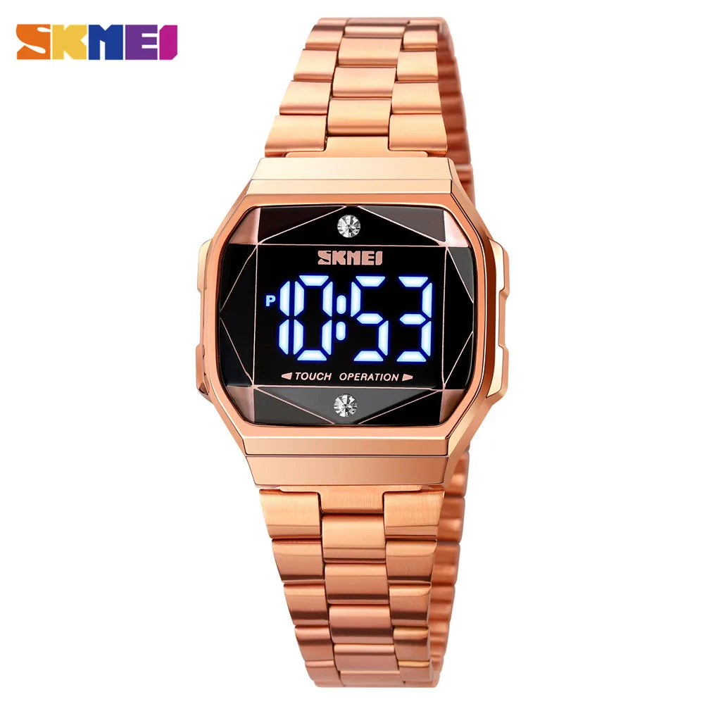 SKMEI Fashion LED Touch Screen Display Digital Women Watches Casual Waterproof Ladies Wristwatch Clock Relogio Feminino