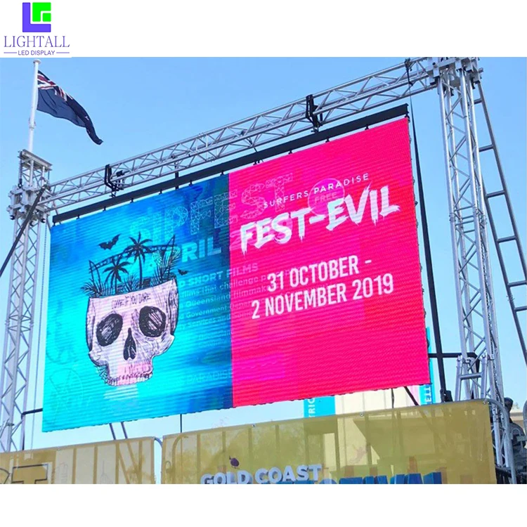 رائجة البيع P10 640*640 مللي متر يموت الصب لوحة ألومنيوم مقاوم للماء IP65 كامل اللون في الهواء الطلق LED عرض لوحة رقمية