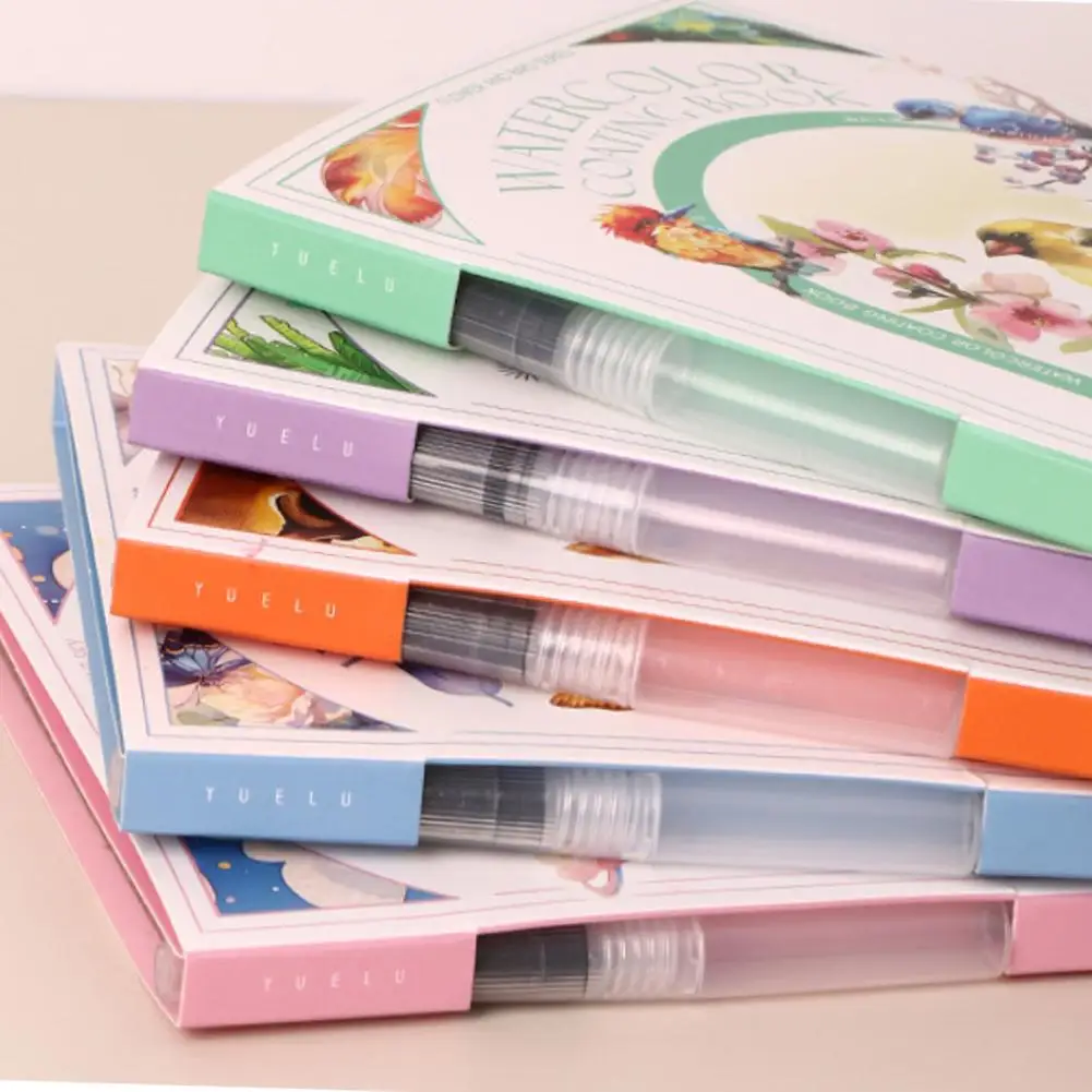 Kit créatif anti-Stress, livre de peinture à l'aquarelle pour adultes et débutants, ensemble de voyage de thérapie artistique pour la relaxation et la pleine conscience