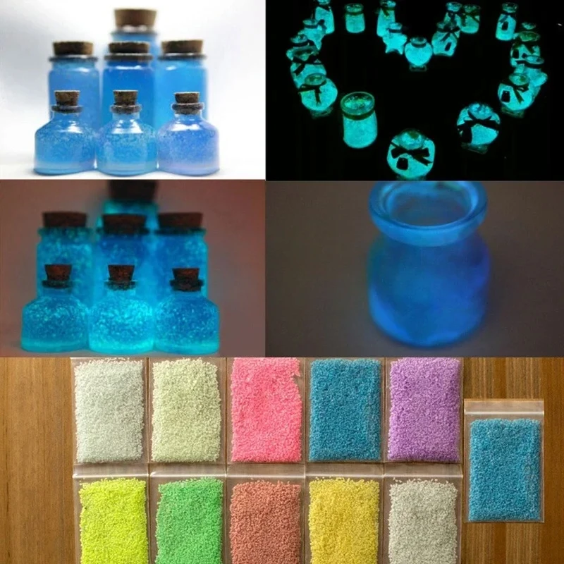 1X Party Luminous Decoration Colorful Fluorescent Particle Luminescent Pigments Glow In Dark Sand Luminous Gravel