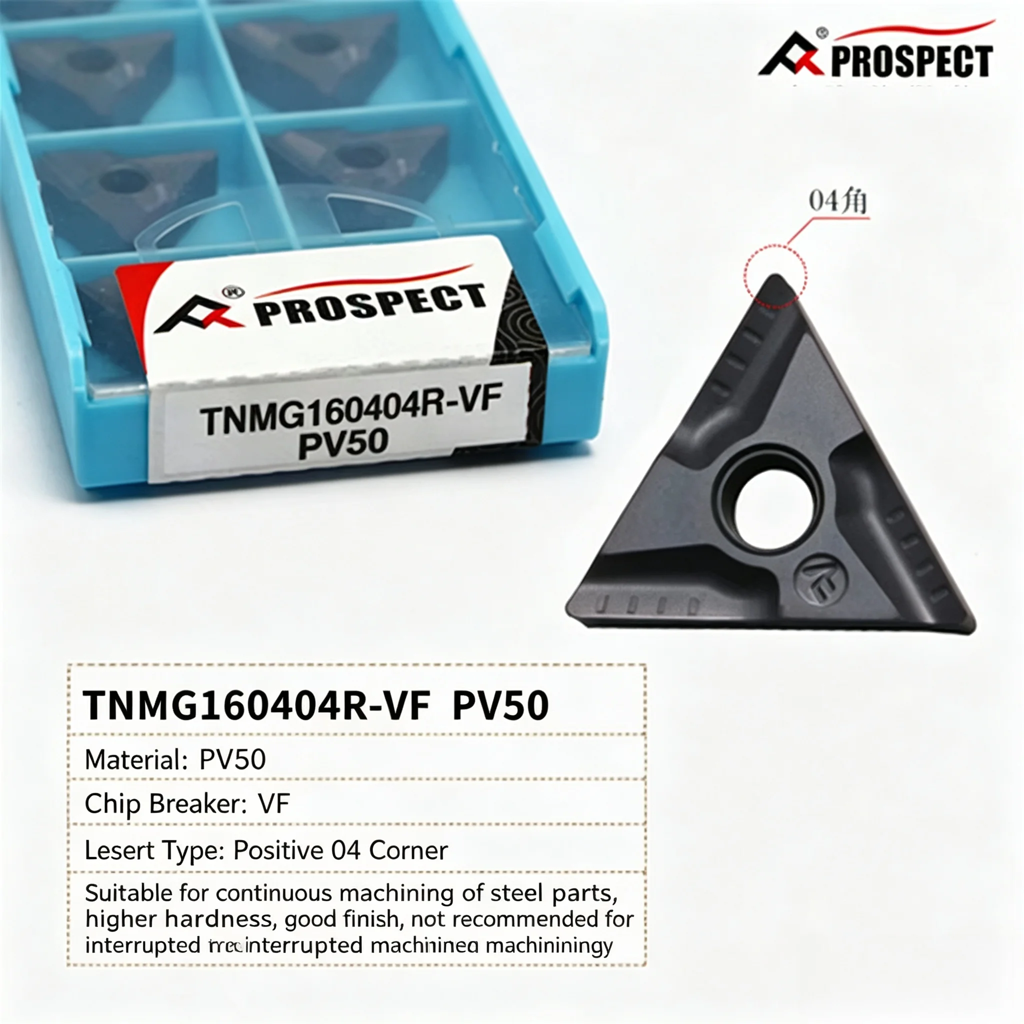 PROSPECT TNMG160408L-S GD3000 TNMG160404L TNMG160404R-UF VF PV50 P8080 TNMG160404-BF MQ P6205H P8090 Carbide Insert TNMG Inserts