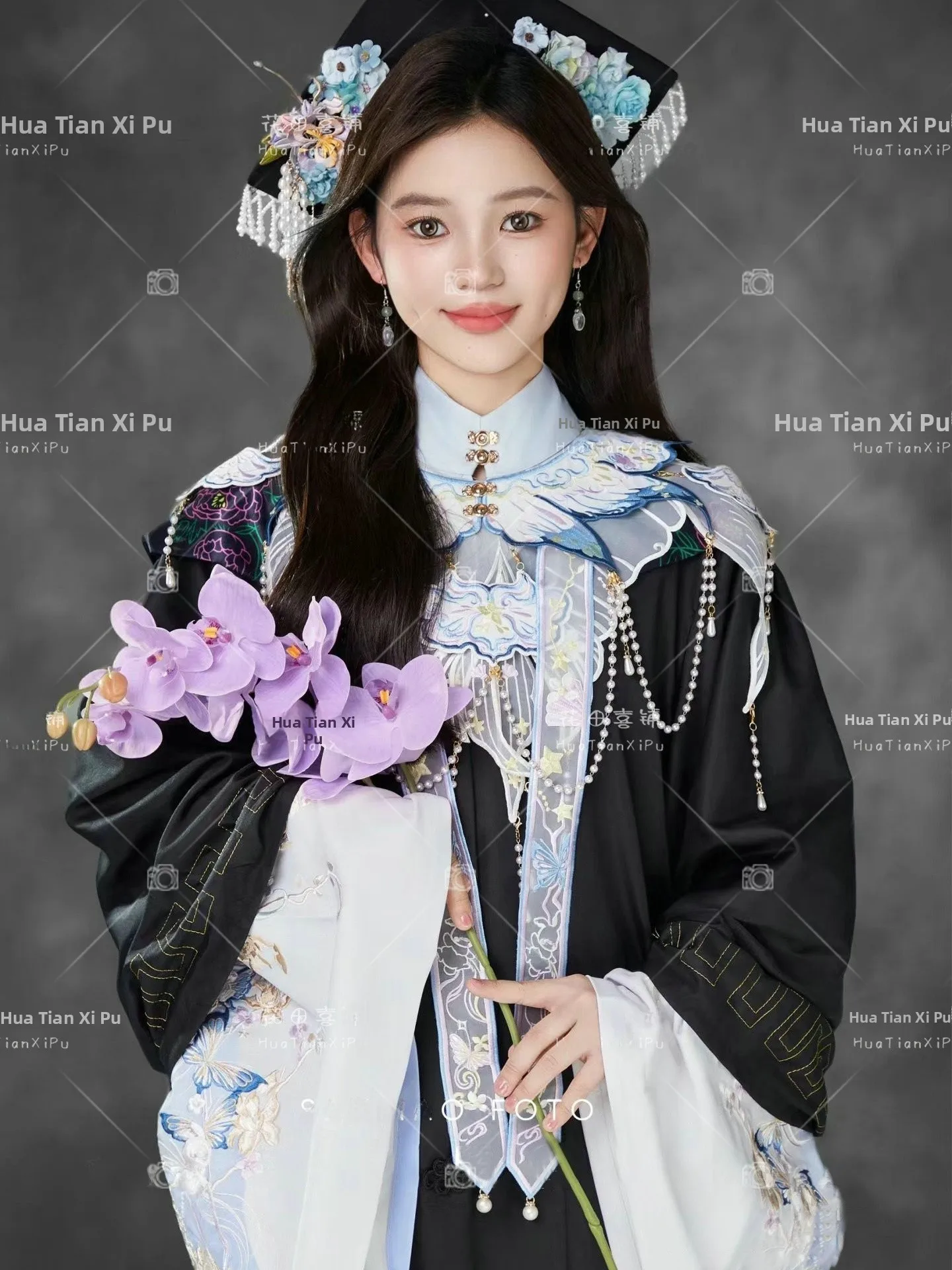 

Новое женское выпускное платье в китайском стиле Ханьфу с цветочной заколкой, в стиле династии Мин, реквизит для фотосессий в фотостудии