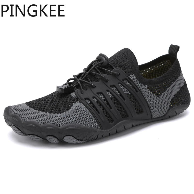 PINGKEE Lightweight Lace Lock Beach Unisex Barefoot Paddling Diving Water Aqua Hiking Swimming Mens Shoes For Men Women