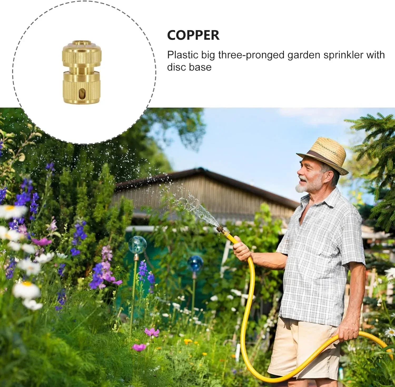 Brass 4-Point Water Hose Quick Connector High Pressure Coupling for Car Washer Gun Garden Irrigation Hose Fittings
