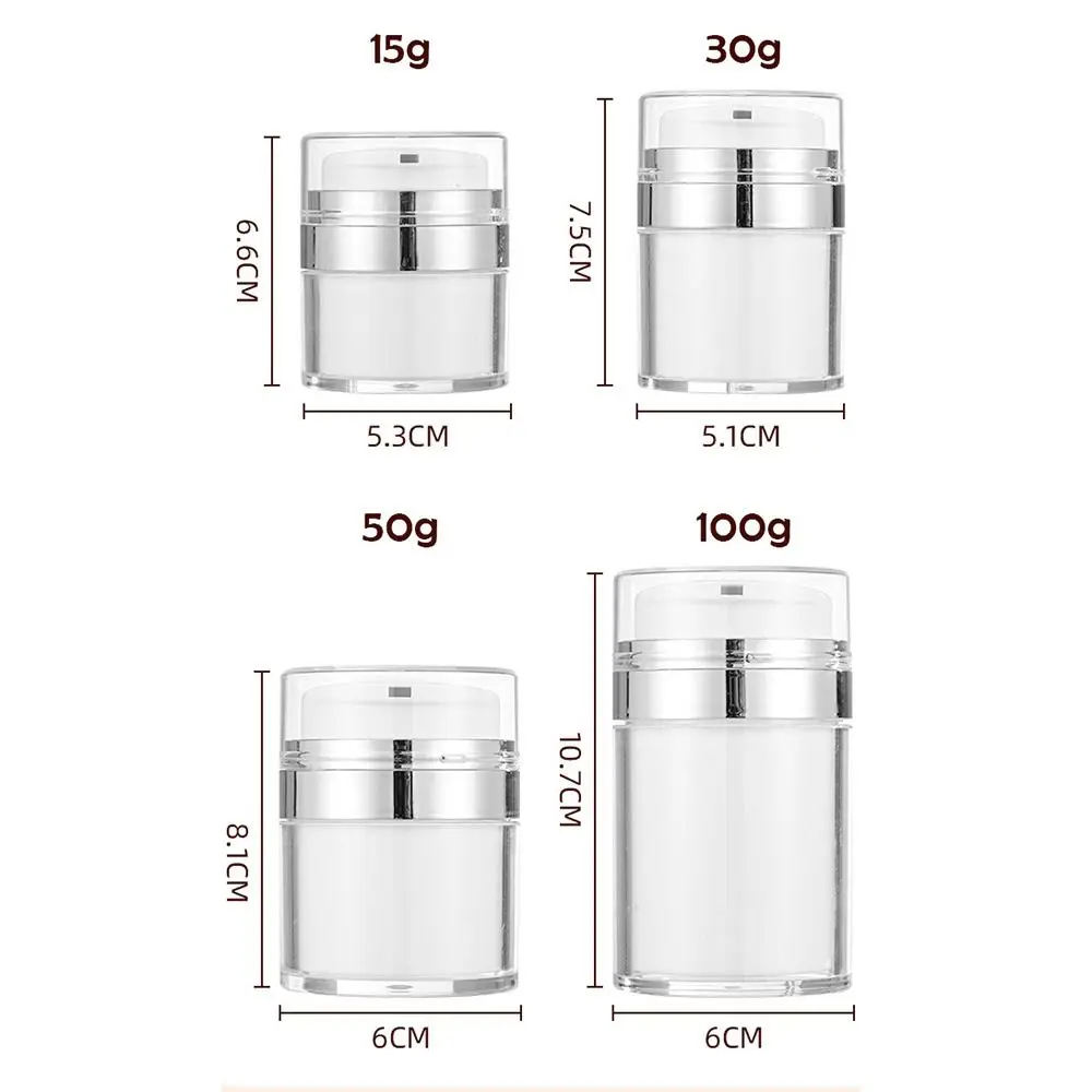 Press-On Refillable Bottles New 15/30/50/100ml Acrylic Cosmetic Jar Vacuum Cream Bottle Travel