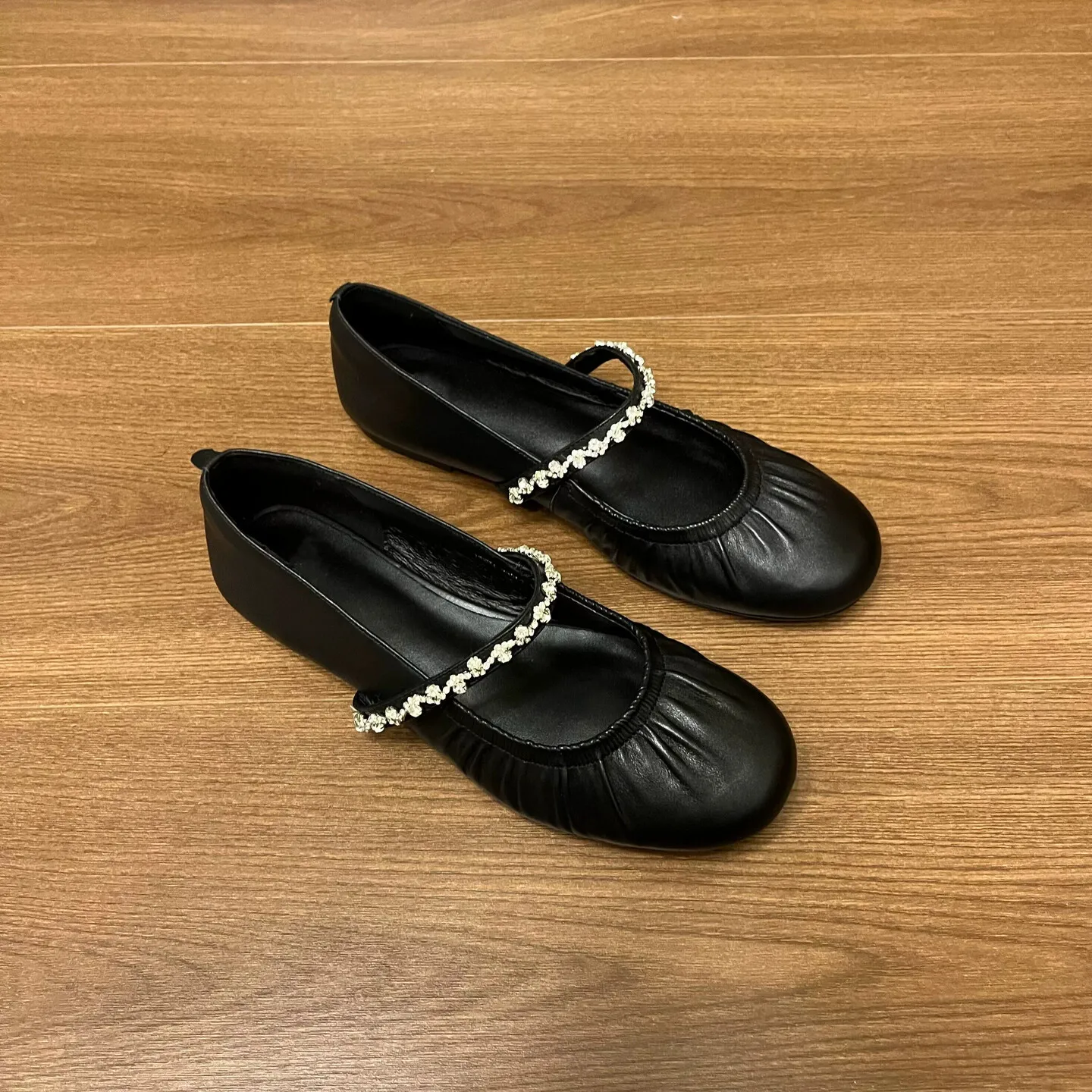 spring-summer-2026-diamond-embellished-flat-ballet-style-mary-jane-shoes-women's-versatile-folded-bottom-fashionable-flats