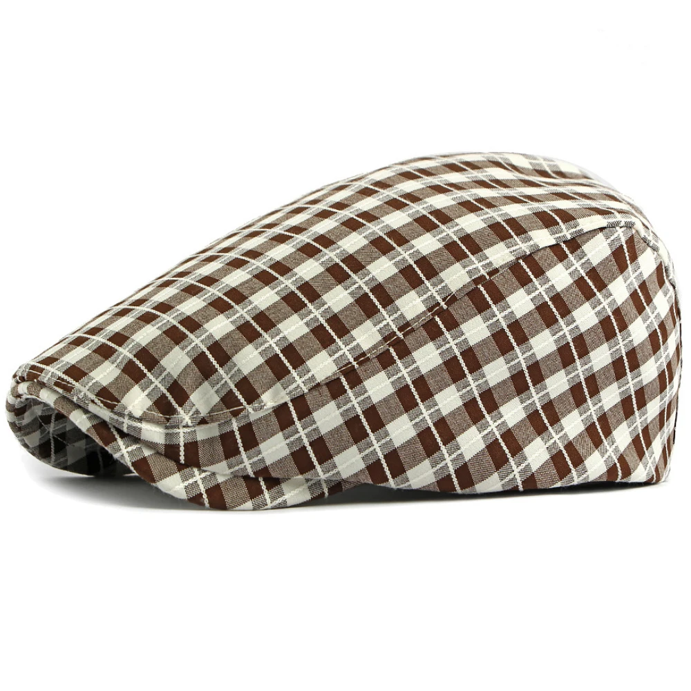 HT5076 Berets for Men Women Artist Painter Beret Hat Male Female Adjustable Ivy Flat Cap 2026 New Spring Summer Plaid Beret Cap