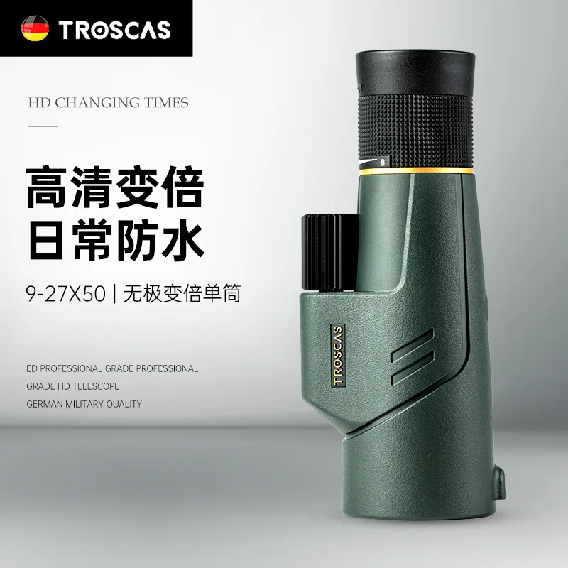 Troscas Golden Eagle extraordinary 9-27x50 high definition high power magnesium alloy nitrogen filled monocular zoom telescope