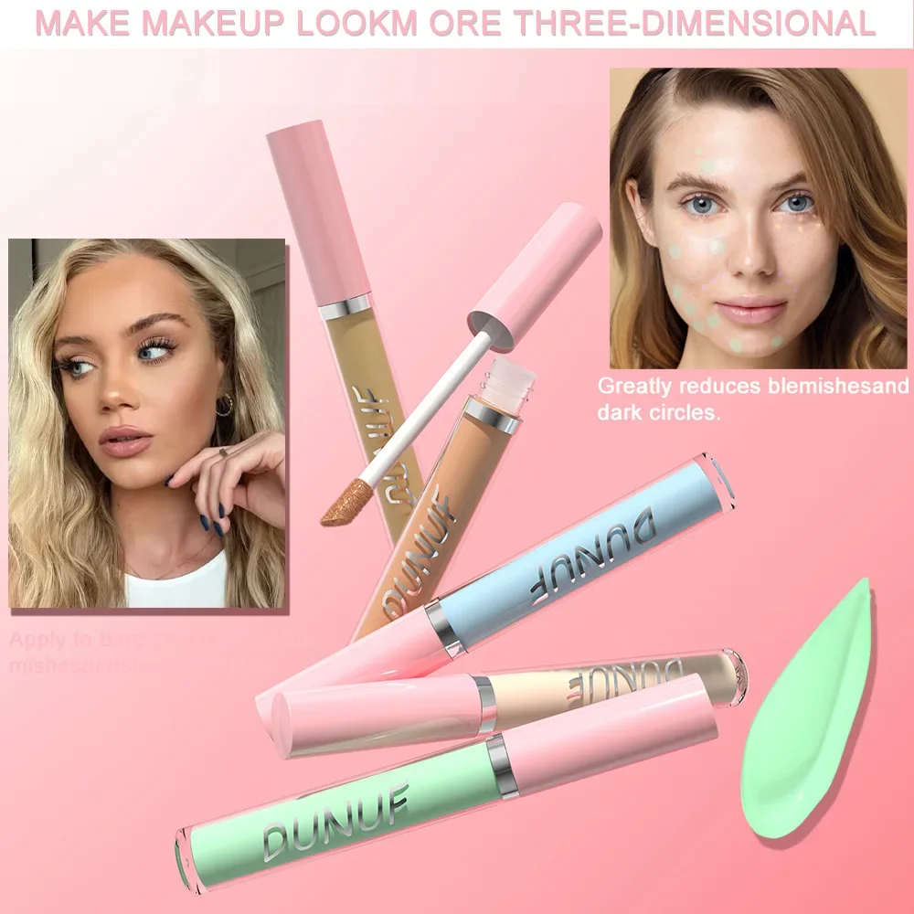 DUNUF 8 colores base líquida corrector contorno Stick mate duradero cubierta impermeable imperfecciones ojeras iluminar el tono de la piel