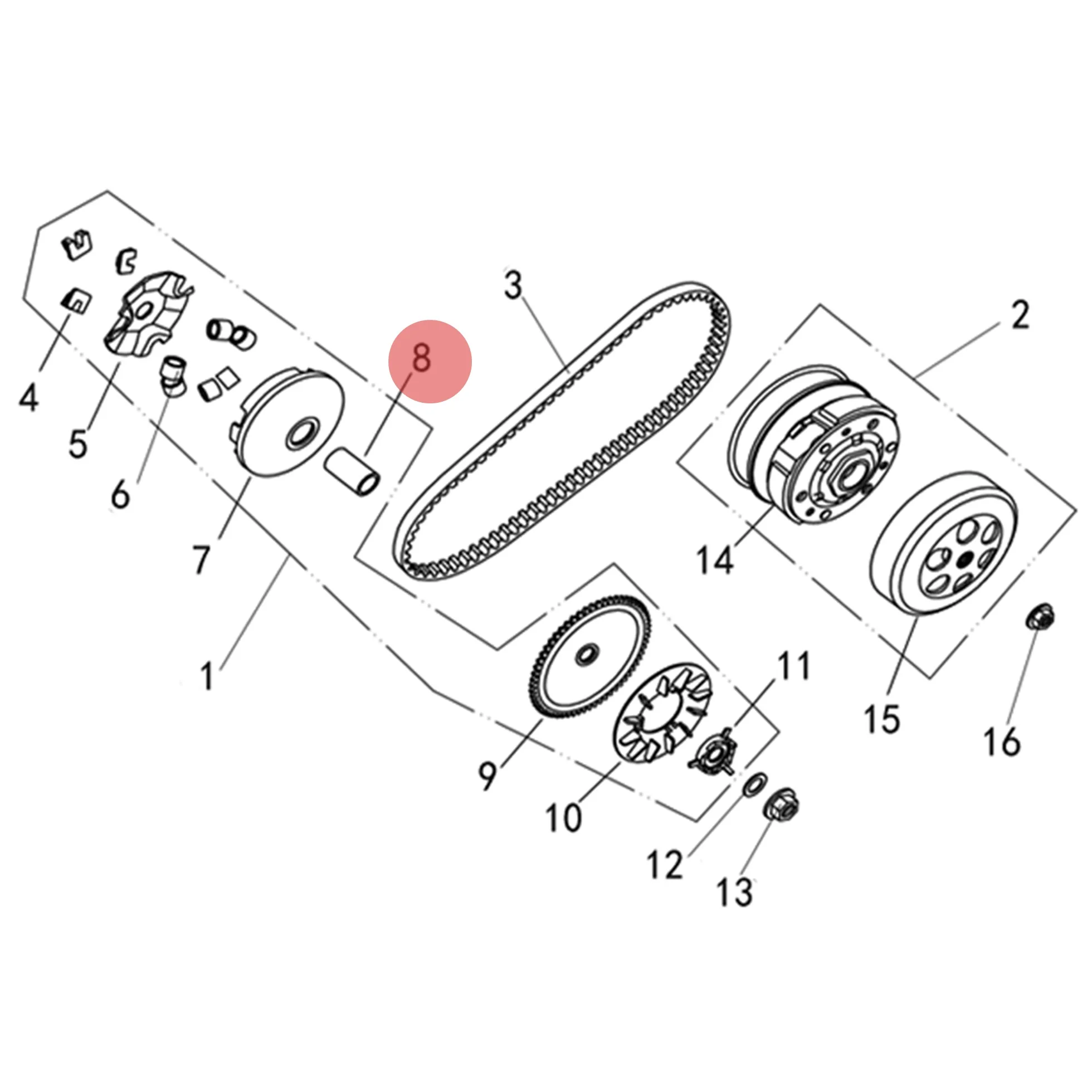 For GY6 50cc Front Variator Bushing GY50-4033Z 20x14x38mm 139QMB CVT Drive Pulley Bush Scooter ATV Parts