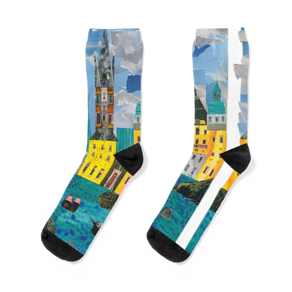 

The Rooftops of Stockholm Socks valentine gift ideas gift Men's Socks Luxury Women's