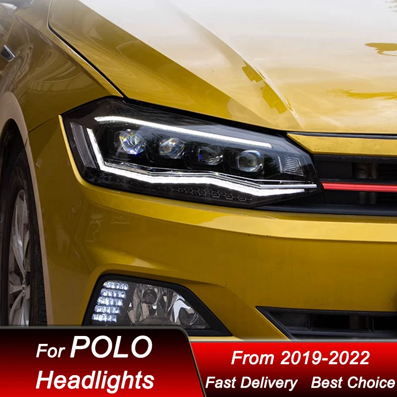 Car Headlights For Volkswagen VW POLO 2019-2022 LED Auto Headlamp Assembly Upgrade High Configure Projector Lens Accessories Kit